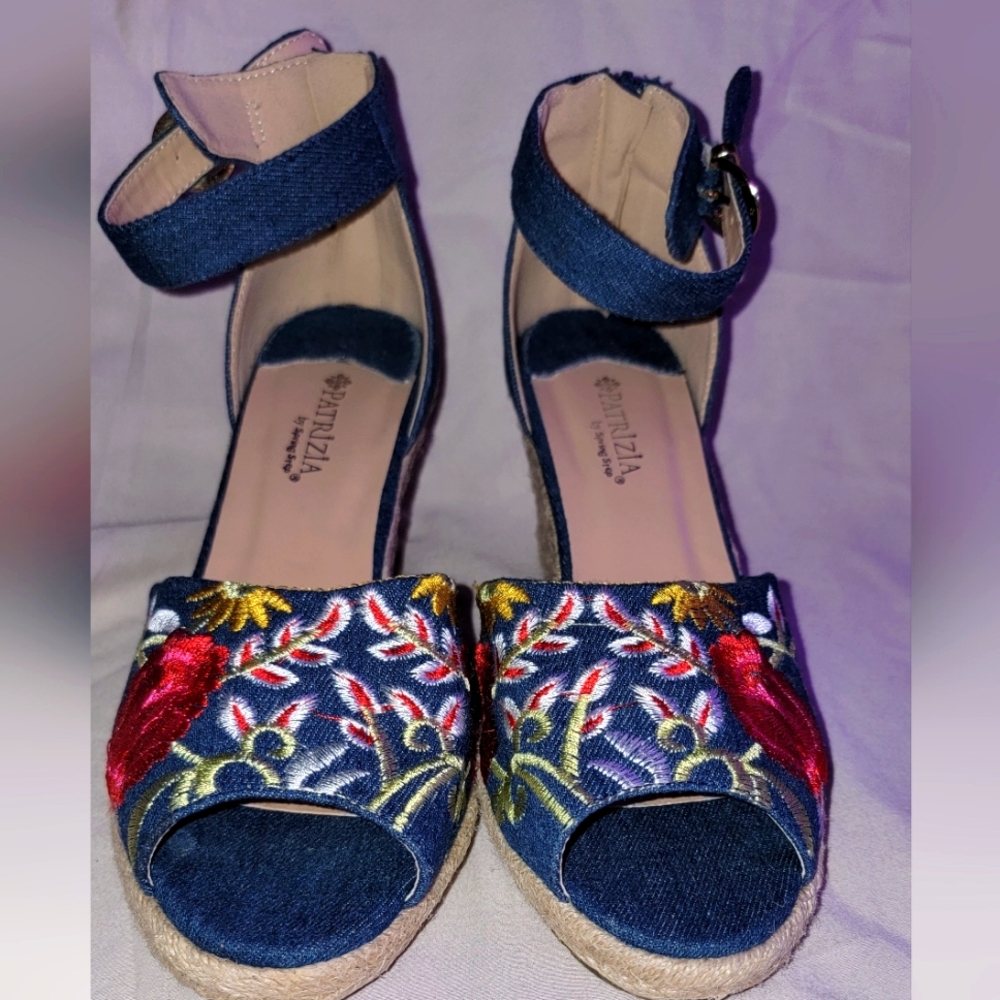 🌸🌼🌸Women's Floral Print Denim Wedges🌸🌼🌸 Size: 40 EU